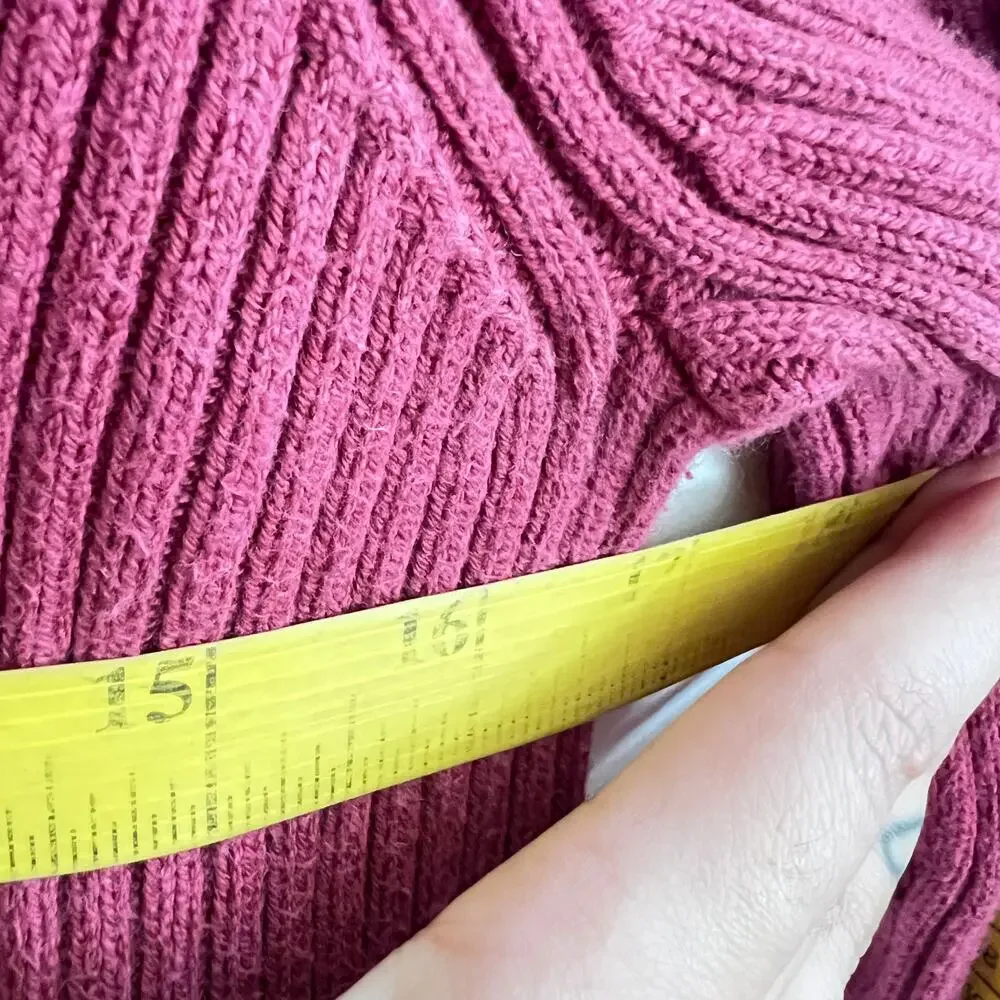 J.Crew Pink Ribbed Sweater Buckle Belt Soft Classic Preppy Coquette Medium‎